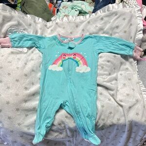 Gerber Teal and Pink Rainbow Footie